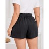 Womens Plus Size Paperbag Shorts Dressy Summer Elastic Waist Wide Leg Flowy Comfy Lounge Shorts - 4 of 4