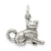 Black Bow Jewelry Sterling Silver 3D Antiqued Cat Charm or Pendant - 3 of 4