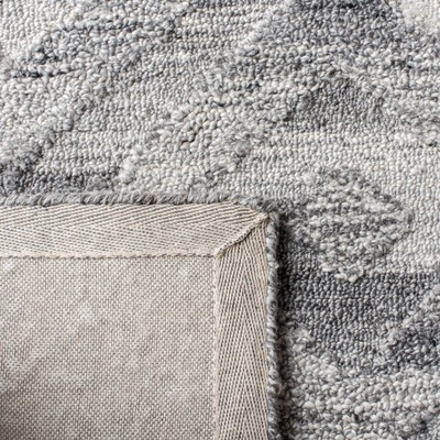 Gray Abstract Handmade Tufted Wool and Viscose Rug, 6' x 9'