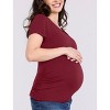 Women's V-Neck Side-Ruched Maternity Short Sleeve Tee | Motherhood Maternity - 3 of 4