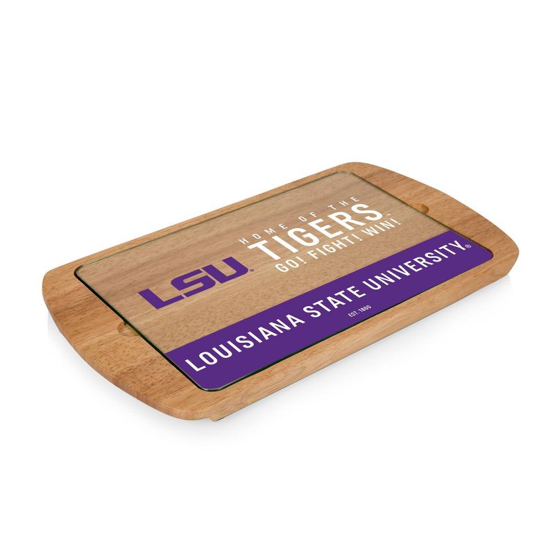 NCAA LSU Tigers Parawood Billboard Glass Top Serving Tray, 1 of 4