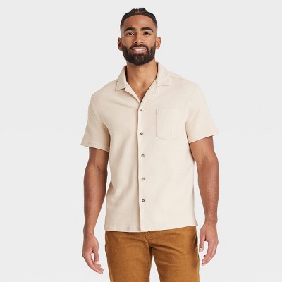 Men's Short Sleeve Knit Button-Down Shirt - Goodfellow & Co™