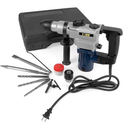 Stark USA Rotary Hammer Drill 1" SDS Plus Concrete Jack Hammer Chisels w/ Case