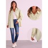 Allegra K Women's Loose Point Collar Roll-up Long Sleeve Button Down Shirts - 2 of 4