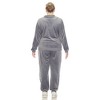Plus Size 2-Piece Velour with Faux Leather Stripe - 3 of 4