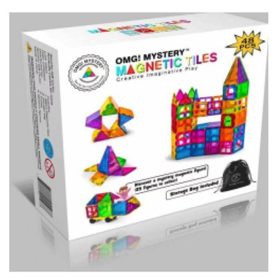 Novelty Gift OMG! Magnetic Tiles Mystery Toy Box [48 Pieces! Storage Bag Included
