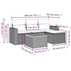 vidaXL Patio Sofa Set with Cushions Outdoor Furniture 5 Piece Poly Rattan - Gray - 3 of 4