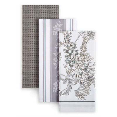 Martha Stewart 3pk Cotton Iris Printed Kitchen Towels