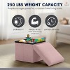 Ornavo Home 2 Pack 12" Small Square Collapsible Storage Ottoman, Foot Stool, Seat - 3 of 4