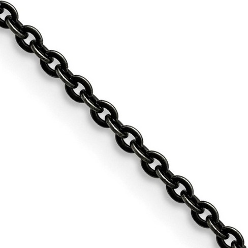 Black Bow Jewelry 2.7mm Stainless Steel Antiqued Cable Chain Necklace - image 1 of 4