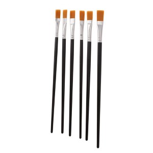Unique Bargains Flat Brush for Watercolor Nylon Metal Plastic 6 Pcs - 1 of 3