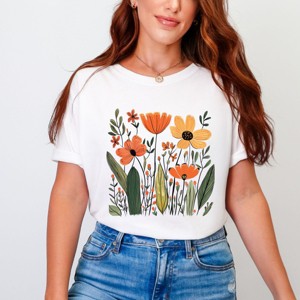 Simply Sage Market Orange Wildflowers Garment Dyed Tee - 1 of 4
