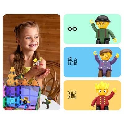 PicassoTiles 4-Piece Magnetic Family Character Set for Kids