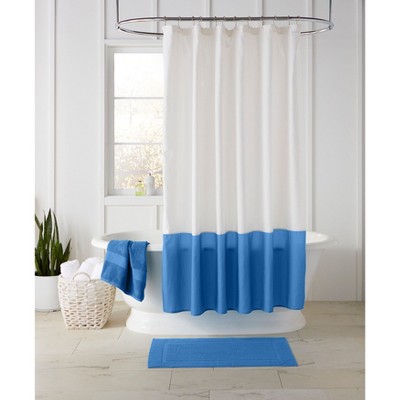 BrylaneHome BH Studio Colorblock Shower Curtain 14 Pc Set - Cobalt