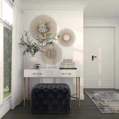 Gold Sunburst Round Wall Decor with Mirror Accent Set