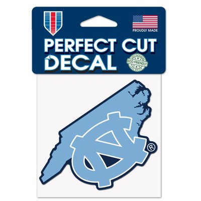 NCAA North Carolina Tar Heels 4"x4" State Decal