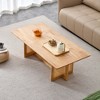 JUJABU Chinese-Style Rectangular Imitation Rattan Solid Wood Coffee Table - 3 of 4