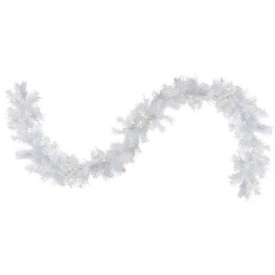 Northlight 9' x 10 Pre-Lit Vermont White Pine Artificial Christmas  Garland, Clear Lights