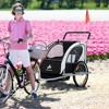 Aosom Elite Three-Wheel Bike Trailer for Kids Bicycle Cart for Two Children with 2 Security Harnesses & Storage, White - 3 of 4