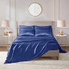 Solid Sheen Wrinkle-Free Polyester Sheet Set, Silky Soft Textile Luxury Elastic Midweight Cooling Sheets, Premium Bedding Set, St. Patrick's Day Deal - 4 of 4