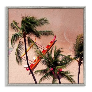 Stupell Industries Waikiki Beach Surf Coast Framed Giclee Art - 1 of 4