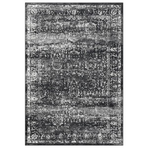 Washable Vintage Printed Rug Non Slip Low Pile Rug Retro Throw Floor Cover Foldable Indoor Carpet for Living Room Bedroom - 1 of 4