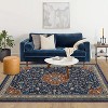 Vintage Area Rugs, Indoor Non-Slip Floral Print Accent Carpet, Stain-Resistant Soft Indoor Mat - 2 of 4