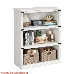 3 Tier/5-Tier Bookcase, Farmhouse Book Shelf w/Storage Open Display Bookshelves, 40" Low Book Case Wooden 3 Shelf Bookcase Home Decor Furniture - 1 of 4