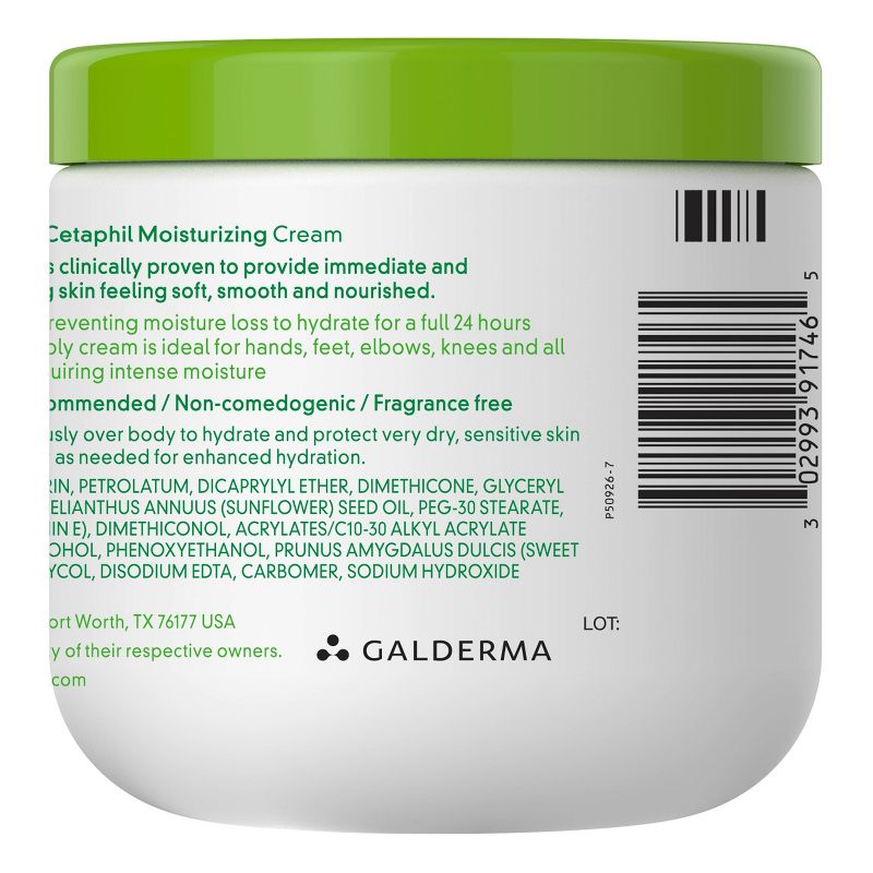 Cetaphil Moisturizing Cream for Dry Sensitive Skin Fragrance Free - 16oz, 3 of 6