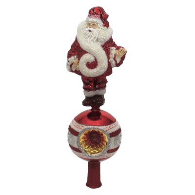 Tree Topper Finial 14.0" Joy To The World Topper Christmas Couture Ludell Santa  -  Tree Toppers