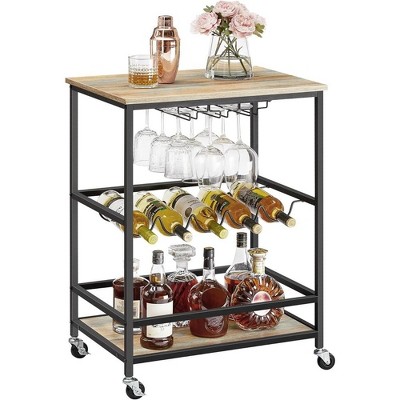 VASAGLE Bar Cart Serving Cart with Wheels