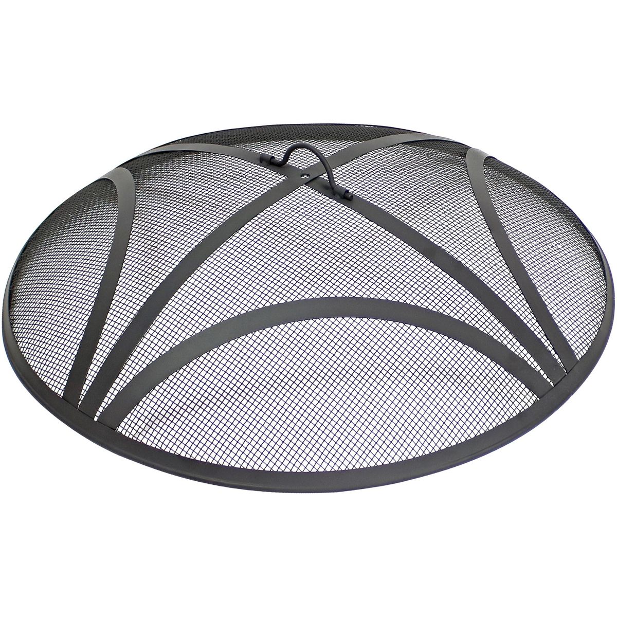 Sunnydaze Outdoor Heavy-Duty Reinforced Steel Round Fire Pit Spark Screen with Ring Handle - Black - thumbnail 10