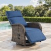 Buenhomino Set of 2 Patio Rattan 360° Swivel Recliner Lounge Chair w/Adjustable Backrest & Footrest Cushioned Push Back Reclining Seat - 2 of 4