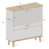 ALEXOUN Shoes Cabinet for Entryway,Shoe Cabinet with 2 Flip Drawers,Freestanding Shoe Organizer with Natural Wood Legs,for 8-16 Pairs - 3 of 4