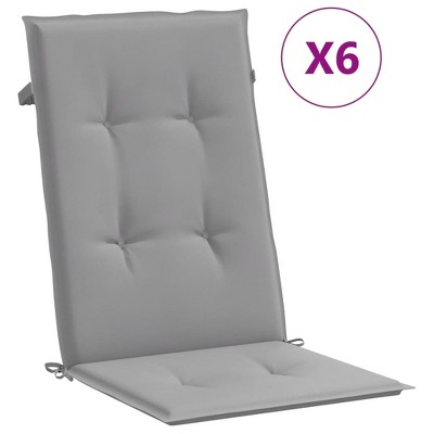 vidaXL Highback Chair Cushion Set of 6 Grey Fabric (100% polyester)