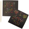Bright Creations 300 Sheets Rainbow Scratch Off Notes with 2 Wood Styluses Sticks, Arts and Crafts (3.5 in) - 4 of 4