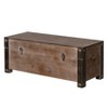 Vintiquewise Wooden Storage Trunk Bench with Black Metal Accents Rustic Blanket & Linen Chest Organizer for Entryway or Bedroom Use - 2 of 4