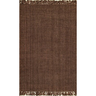 Handmade Chocolate Brown Jute 5' x 7'6" Area Rug