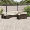 vidaXL 10 Piece Patio Sofa Set with Cushions - Brown and Cream - 2 of 4