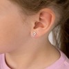 Girls' Polished Initial Letter Initial Screw Back Sterling Silver Earrings - In Season Jewelry - 3 of 4