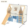 TIRAMISUBEST Twin/Full Size Kids Open House-Shaped Bed Frame with Tents, Loft Bed with Ladder, Slide & LED Lights - 4 of 4