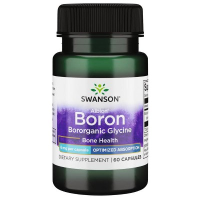 Swanson Mineral Supplements Albion Boron Bororganic Glycine 6 mg 60 Caps.