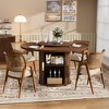 KTMBDW Farmhouse Dining Table, 55 Inch Round Dinner Table for 6, Round Dining Room Table with Rotating Tabletop Tray for Home Dining Room - 4 of 4