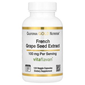 California Gold Nutrition French Grape Seed Extract, Vitaflavan®, 100 mg, 120 Veggie Capsules - 1 of 4