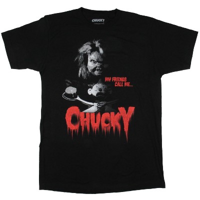 Child's Play Men's My Friends Call Me Chucky Horror Film T-Shirt Adult