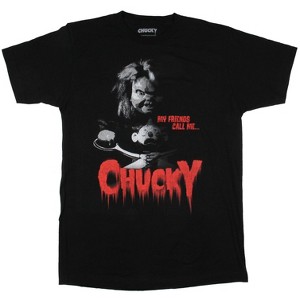 Child's Play Men's My Friends Call Me Chucky Horror Film T-Shirt Adult - 1 of 3