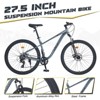 Aukfa Mountain Bike Suspension Fork 27.5 Inch Wheels 8 Speed Bicycle Dual Disc Brakes, All Terrain Mountain Bike Men Women Youth - 2 of 4