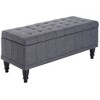 CAVINAS Storage Bench Storage Ottoman Linen Fabric Storage Chest with Lift Top for Bedroom, Entryway - 3 of 4