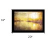 HomeRoots Yellow Sunset Boats In Marina Black Framed Print Wall Art - 3 of 4