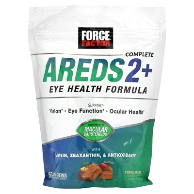 Force Factor Complete AREDS2 + Eye Health Formula, Tropical Fruit, 60 Soft Chews